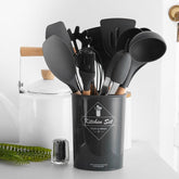 Set de Utensilios de Cocina de Silicón Premium con Mango de Madera ✨ - CasaNova