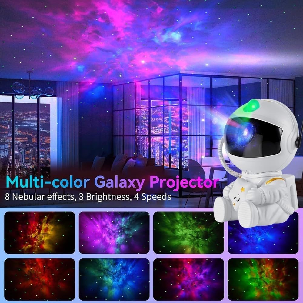 Proyector Galaxia Astronauta LED 360° con Control Remoto y Temporizador - DrCasaNova