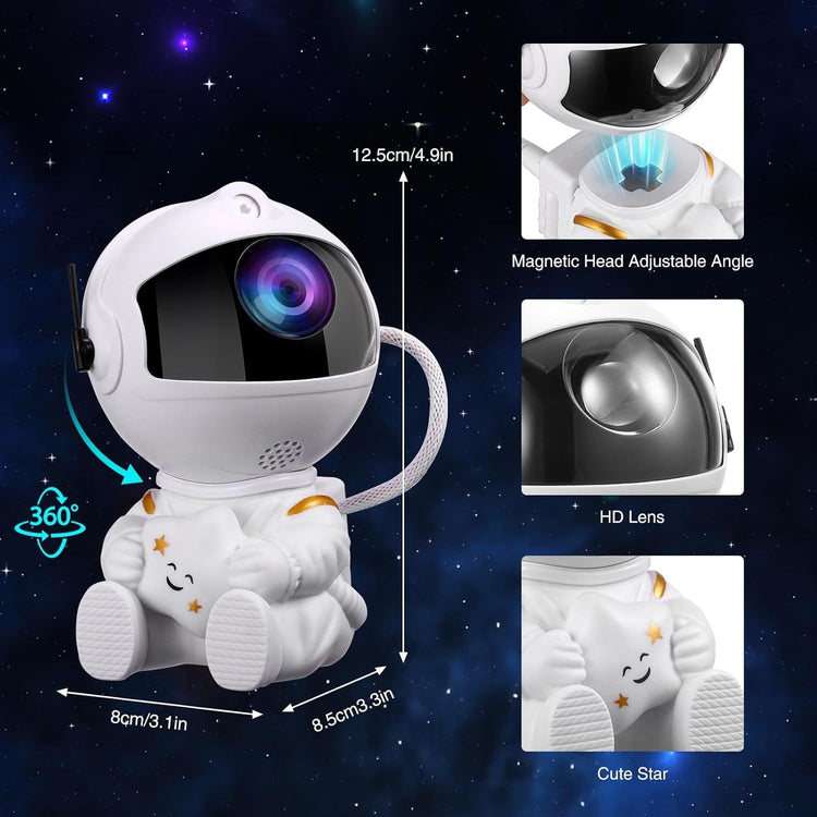 Proyector Galaxia Astronauta LED 360° con Control Remoto y Temporizador - DrCasaNova