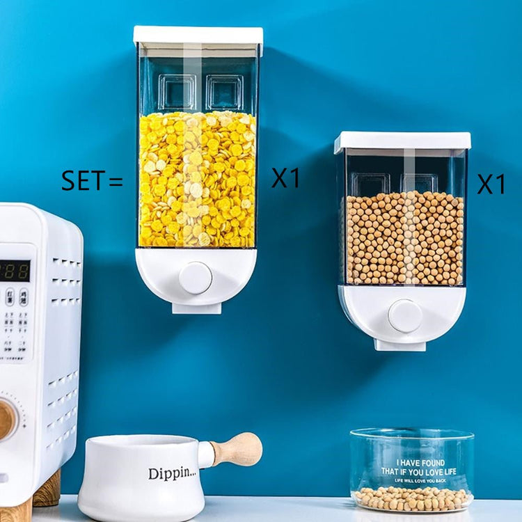 Dispensador Organizador de Pared para Cereales y Granos con Botón de Fácil Presión - CasaNova