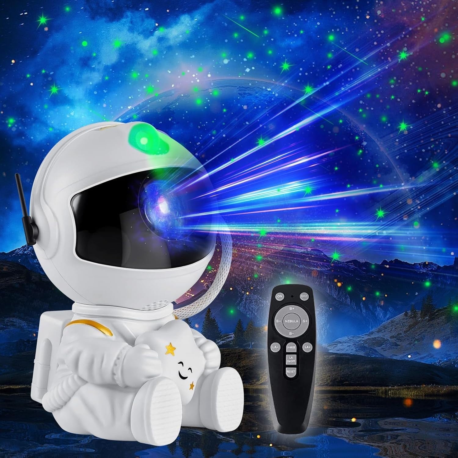 Proyector Galaxia Astronauta LED 360° con Control Remoto y Temporizador - DrCasaNova