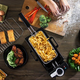 Freidora Eléctrica de 3 Litros para Papas Fritas y Alimentos - DrCasaNova