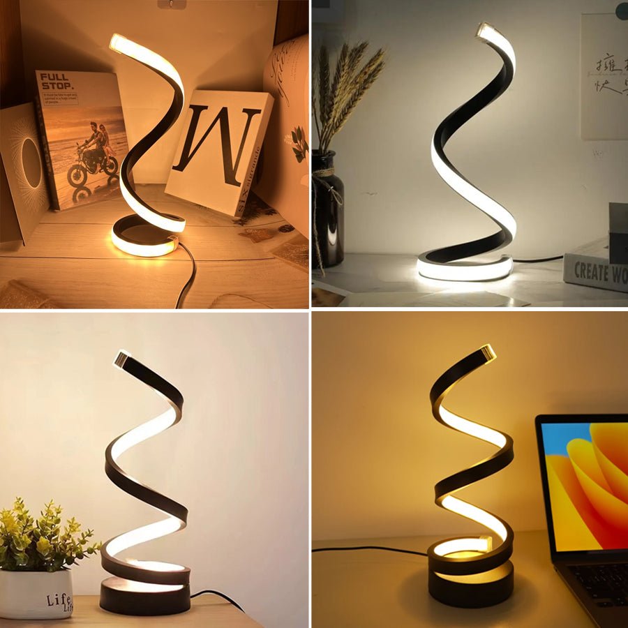 Lámpara de Noche LED Espiral Futurista – Iluminación Creativa y Elegante de 3 Tonos - CasaNova