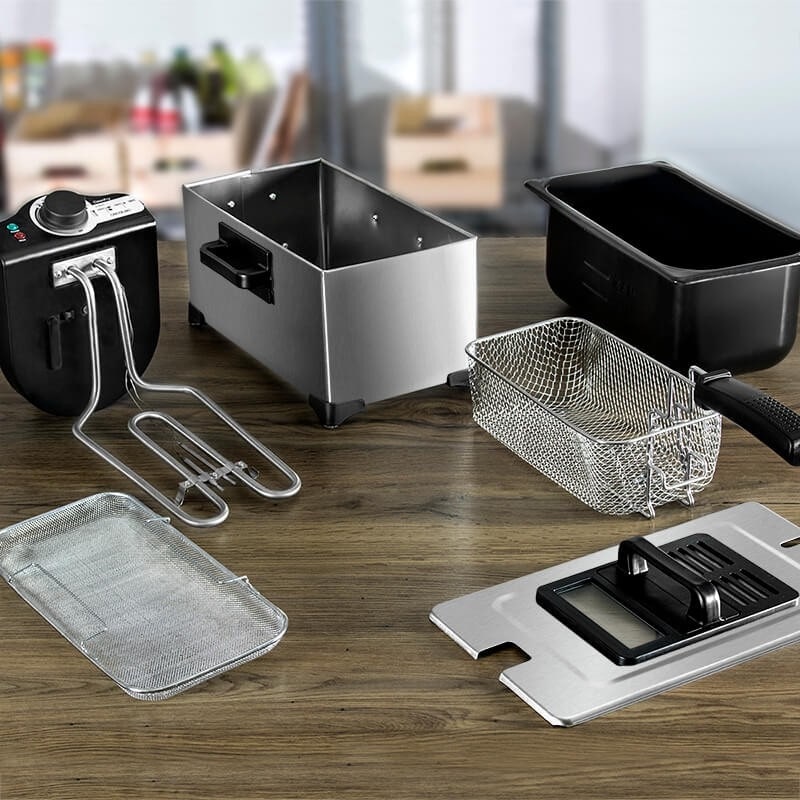 Freidora Eléctrica de 3 Litros para Papas Fritas y Alimentos - DrCasaNova