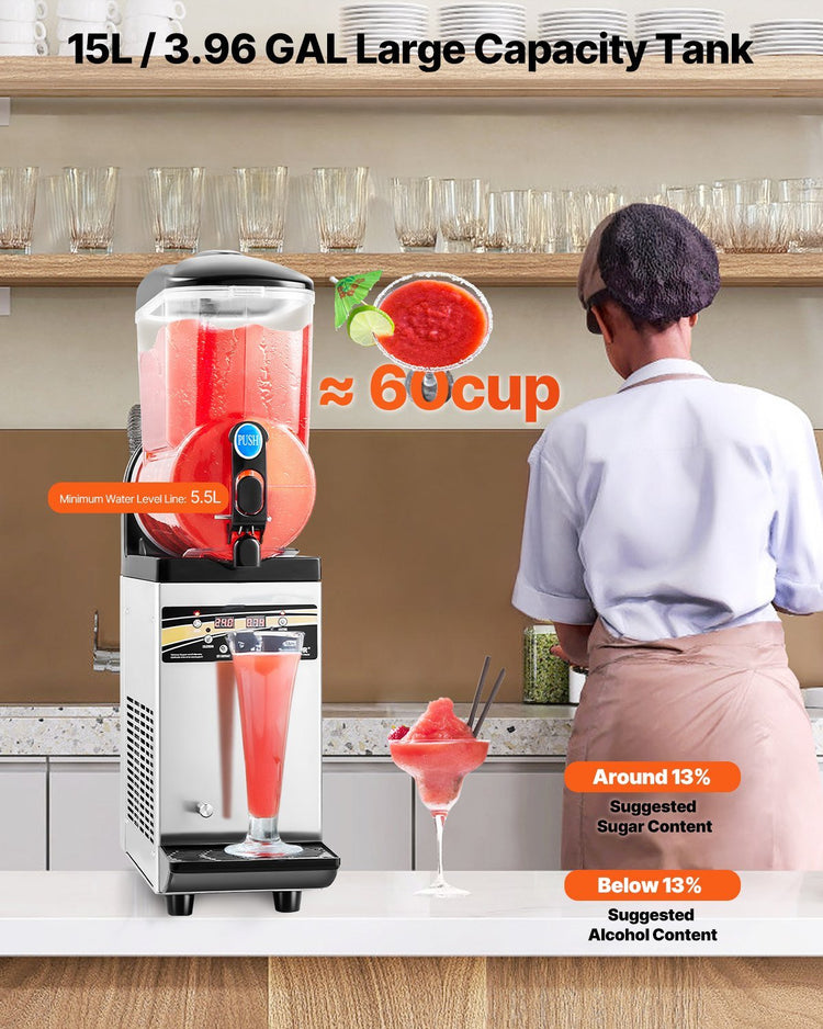 Máquina Granizadora Comercial 15L | Preparador de Margaritas, Granizados, Smoothies y Bebidas Congeladas - CasaNova
