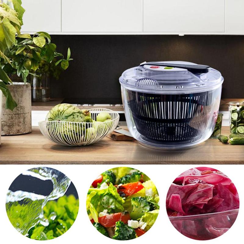 Secador de Lechuga y Verduras Multifunción | Centrifugadora para Ensaladas y Escurridor de Frutas - DrCasaNova