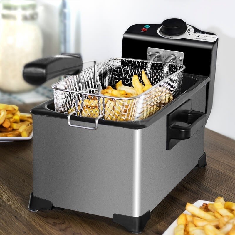Freidora Eléctrica de 3 Litros para Papas Fritas y Alimentos - DrCasaNova