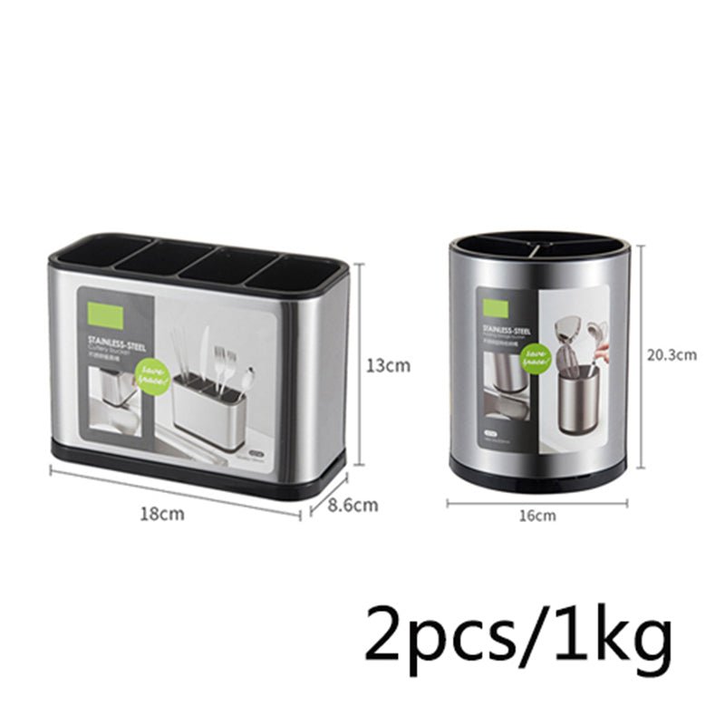 Cubo para utensilios de cocina de acero inoxidable con base gruesa - CasaNova