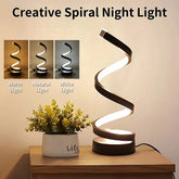 Lámpara de Noche LED Espiral Futurista – Iluminación Creativa y Elegante de 3 Tonos - CasaNova