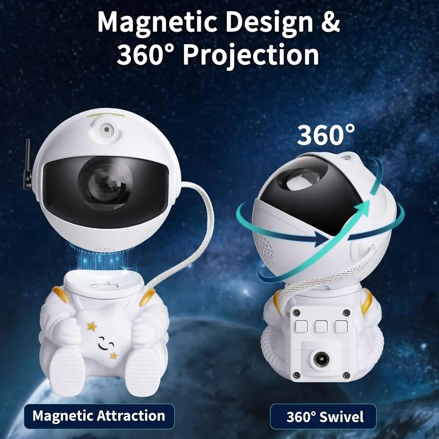 Proyector Galaxia Astronauta LED 360° con Control Remoto y Temporizador - DrCasaNova
