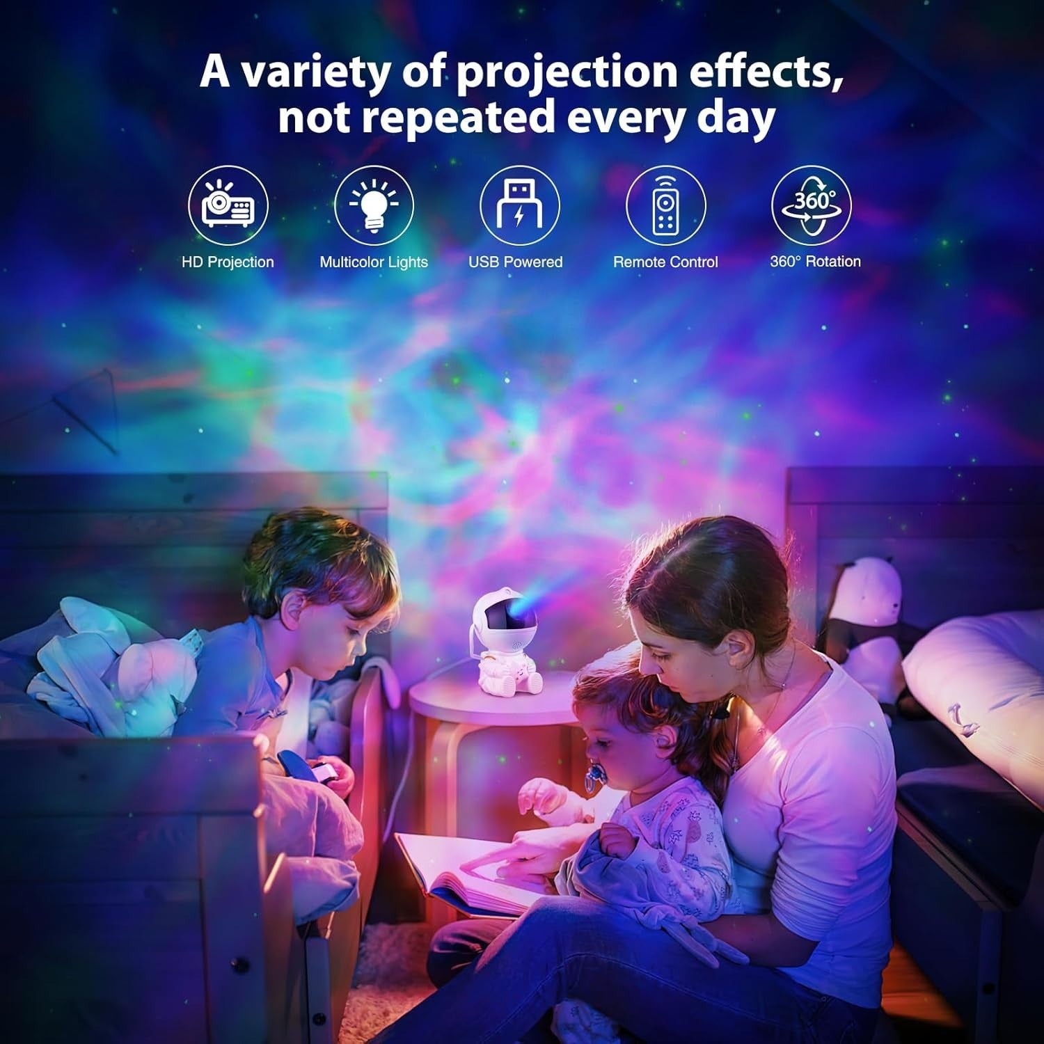 Proyector Galaxia Astronauta LED 360° con Control Remoto y Temporizador - DrCasaNova