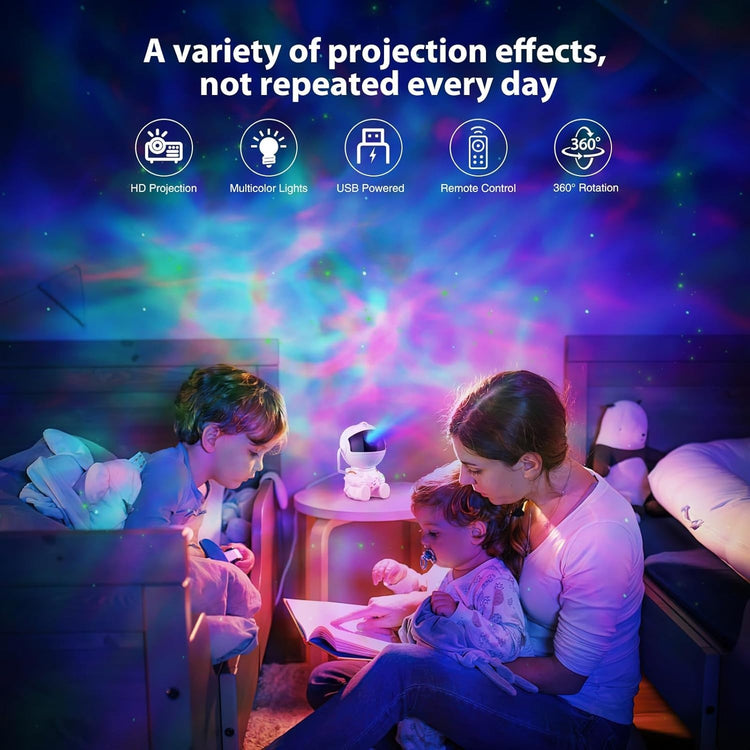 Proyector Galaxia Astronauta LED 360° con Control Remoto y Temporizador - DrCasaNova